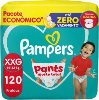 Fralda Pampers Pants Ajuste Total Tamanho XXG, 120 Unidades Fralda Pampers Pants Ajuste Total Tamanho XXG, 120 Unidades