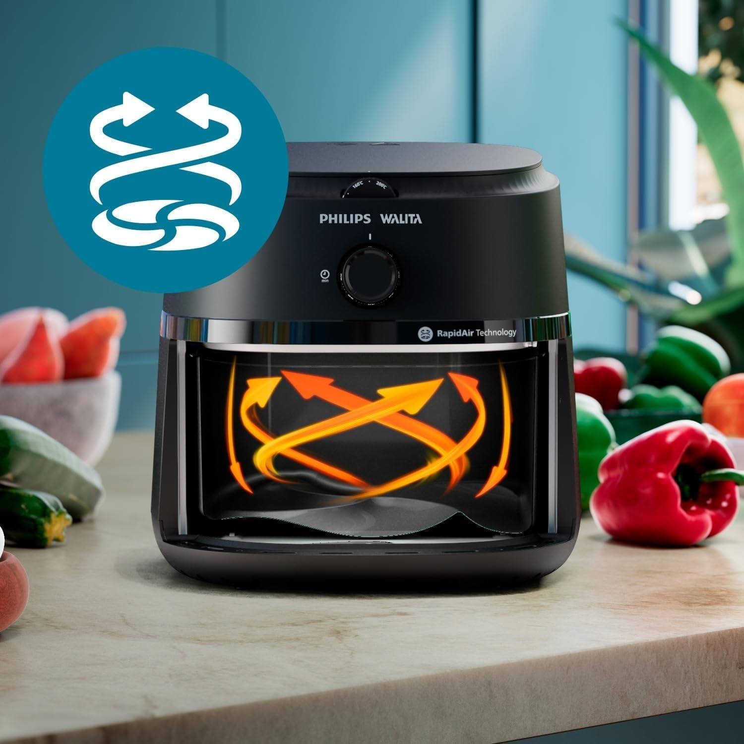 Philips Walita Fritadeira Airfryer Série 1000 XL 6,2L, Preta, 220V - Imagem 8