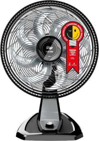 WAP Ventilador de Mesa e Parede 50cm FLOW TURBO, com Tecnologia Silenciosa e Econômica, 8 Pás e 3 Velocidades, 180W 127V