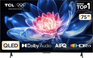 Smart TV TCL 75 Polegadas QLED 4K T6C WiFi Bluetooth Google TV Tela HVA e HDR10+ 75T6C