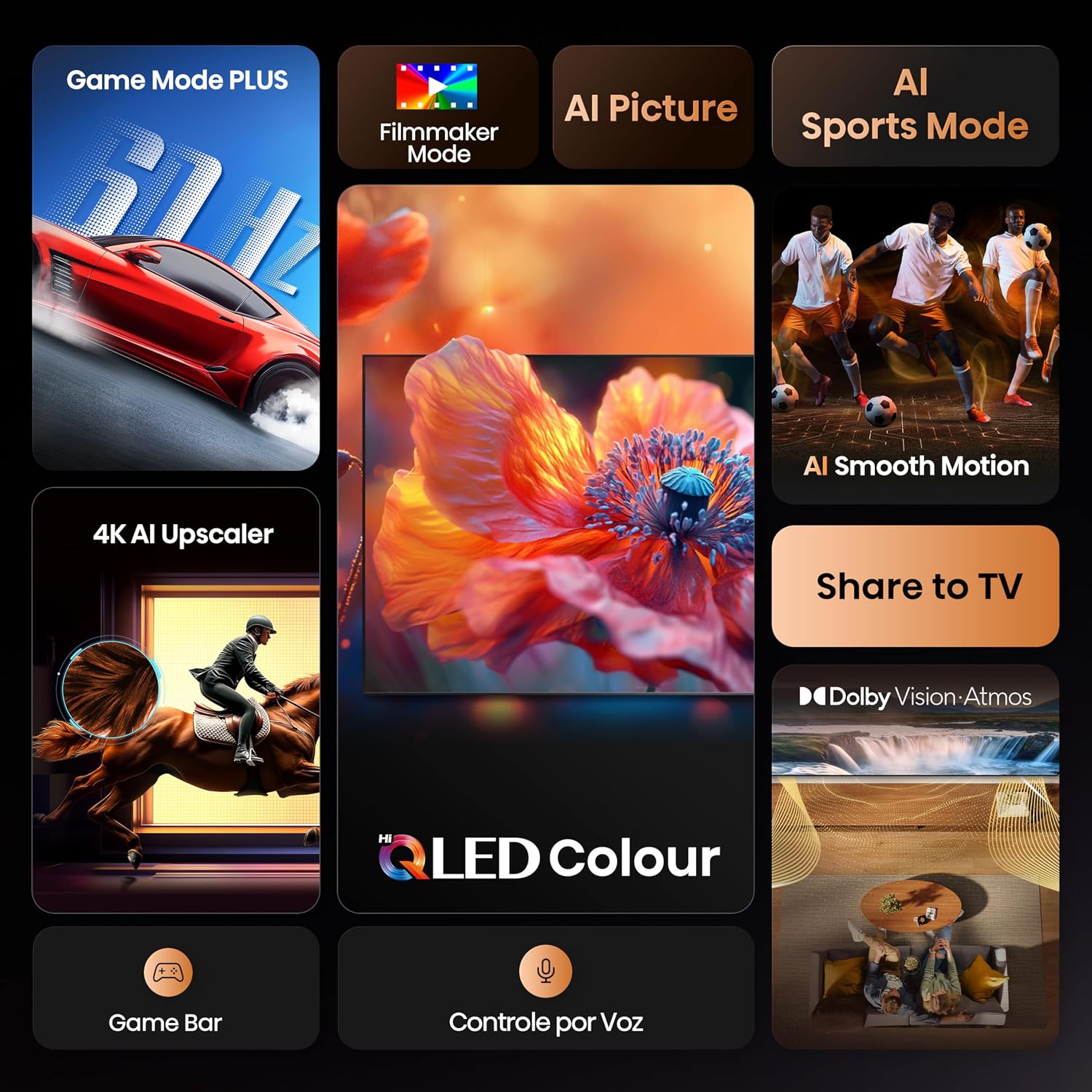 Hisense Smart TV UHD 4K HI-QLED 65" Polegadas 65Q6QV - Imagem 2