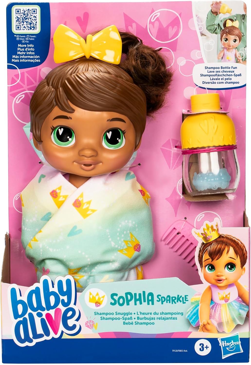 Baby Alive, Boneca, Bebê Shampoo, Sophia Sparkle - Cabelos Castanhos - Imagem 2