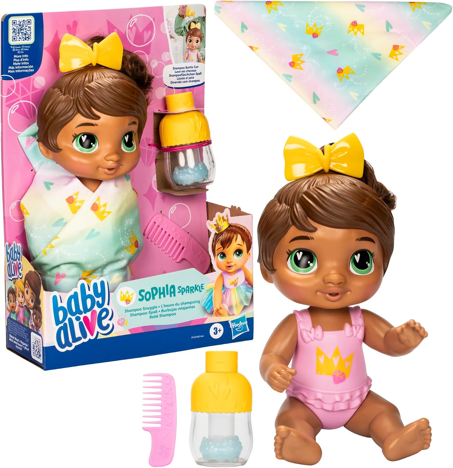 Baby Alive, Boneca, Bebê Shampoo, Sophia Sparkle - Cabelos Castanhos - Imagem 12