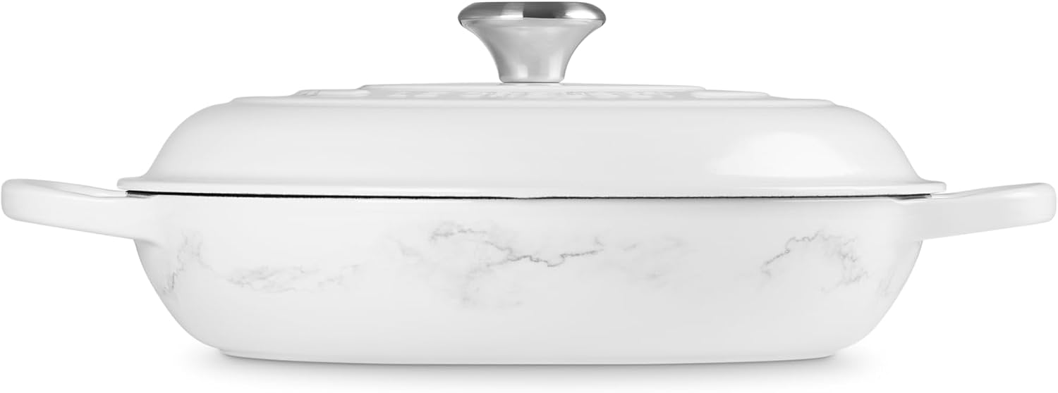 Le Creuset Grelha de ferro fundido esmaltado, 3,5 qt., mármore - Imagem 4