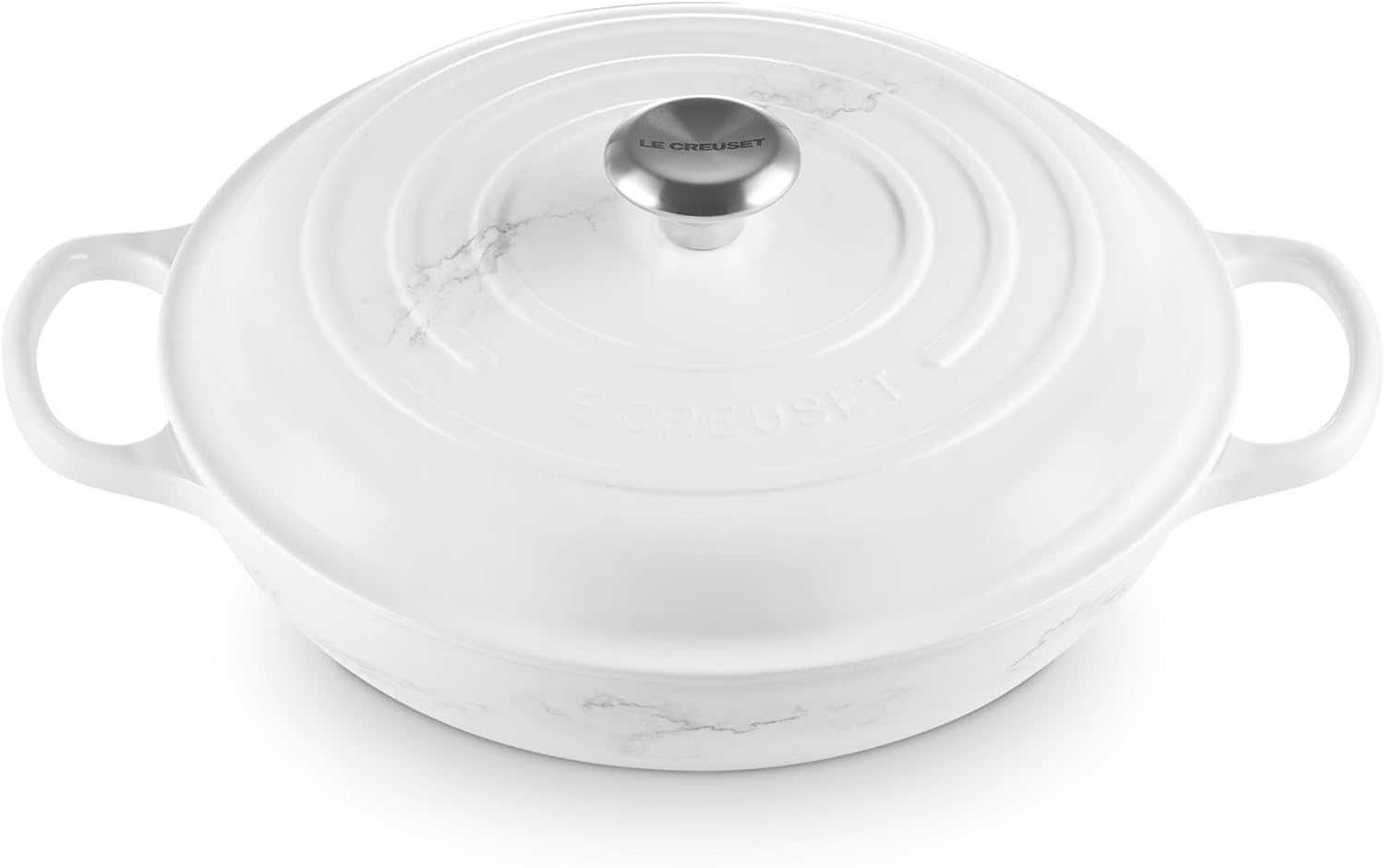 Le Creuset Grelha de ferro fundido esmaltado, 3,5 qt., mármore