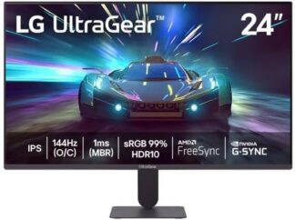 LG UltraGear Monitor Gamer 24″ IPS 144Hz (O/C) 1ms (MBR) Full HD (1920×1080) HDR10 NVIDIA G-SYNC AMD FreeSync, Preto – 24G411A LG UltraGear Monitor Gamer 24″ IPS 144Hz (O/C) 1ms (MBR) Full HD (1920×1080) HDR10 NVIDIA G-SYNC AMD FreeSync, Preto – 24G411A