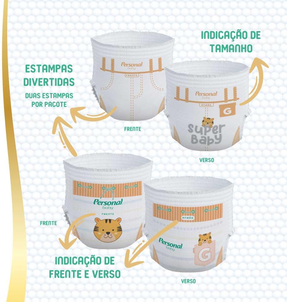 Personal Fralda Baby Premium Pants G, 62 Unidades - Imagem 4