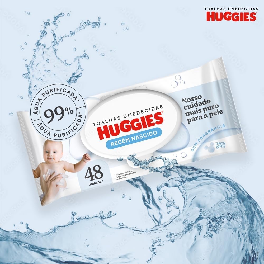 Lenços Umedecidos Huggies Recém-Nascido Sem Fragrância 6x48U - Imagem 4