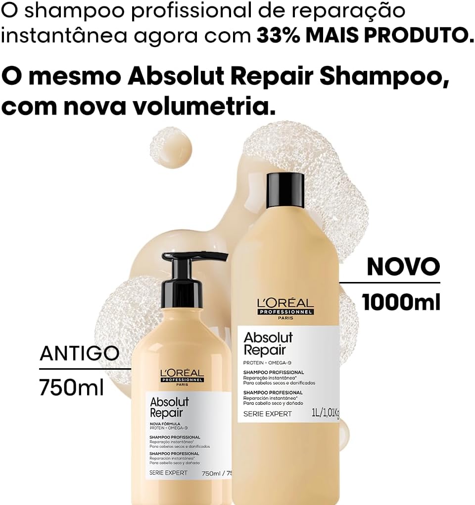 Shampoo L’Oréal Professionnel Absolut Repair Serie Expert, 1L - Imagem 9