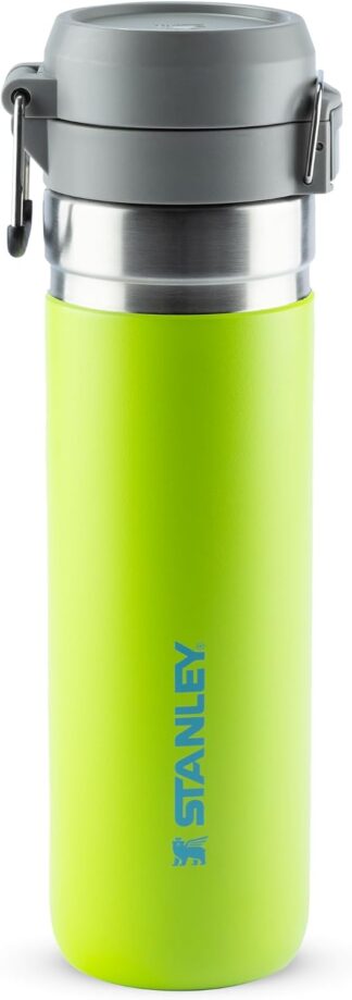 Stanley – Garrafa de água térmica Quick Flip, isolada em aço inoxidável para bebidas quentes e frias, resistente a fugas, 710 ml, Bright Lime