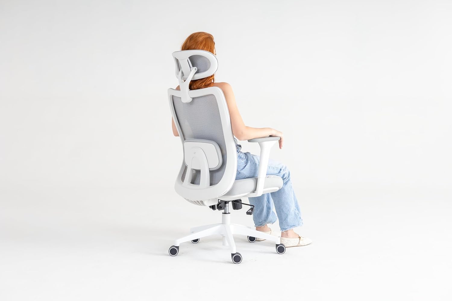 Cadeira Ergonômica Elements Astra Pro Cinza e Branca - Imagem 5