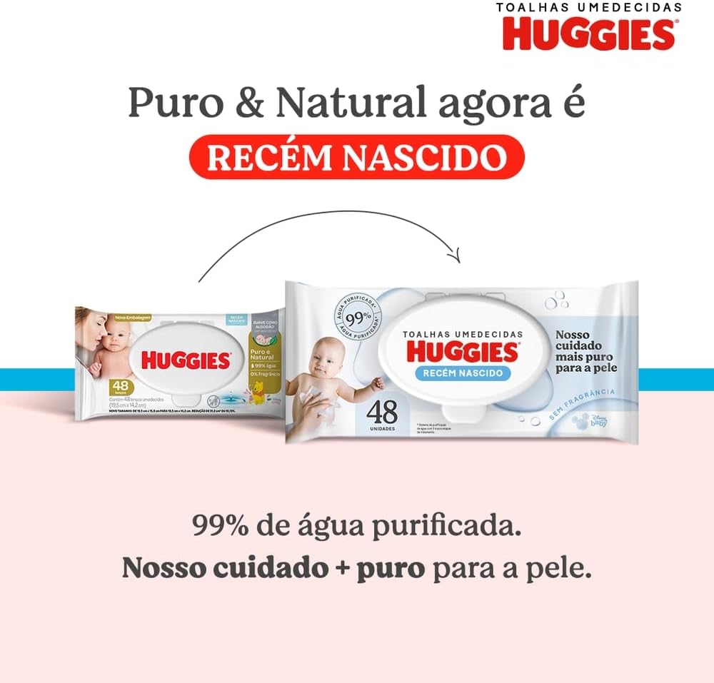 Lenços Umedecidos Huggies Recém-Nascido Sem Fragrância 6x48U - Imagem 2