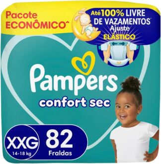 Fralda Pampers Confort Sec Tamanho XXG, 82 Unidades Fralda Pampers Confort Sec Tamanho XXG, 82 Unidades