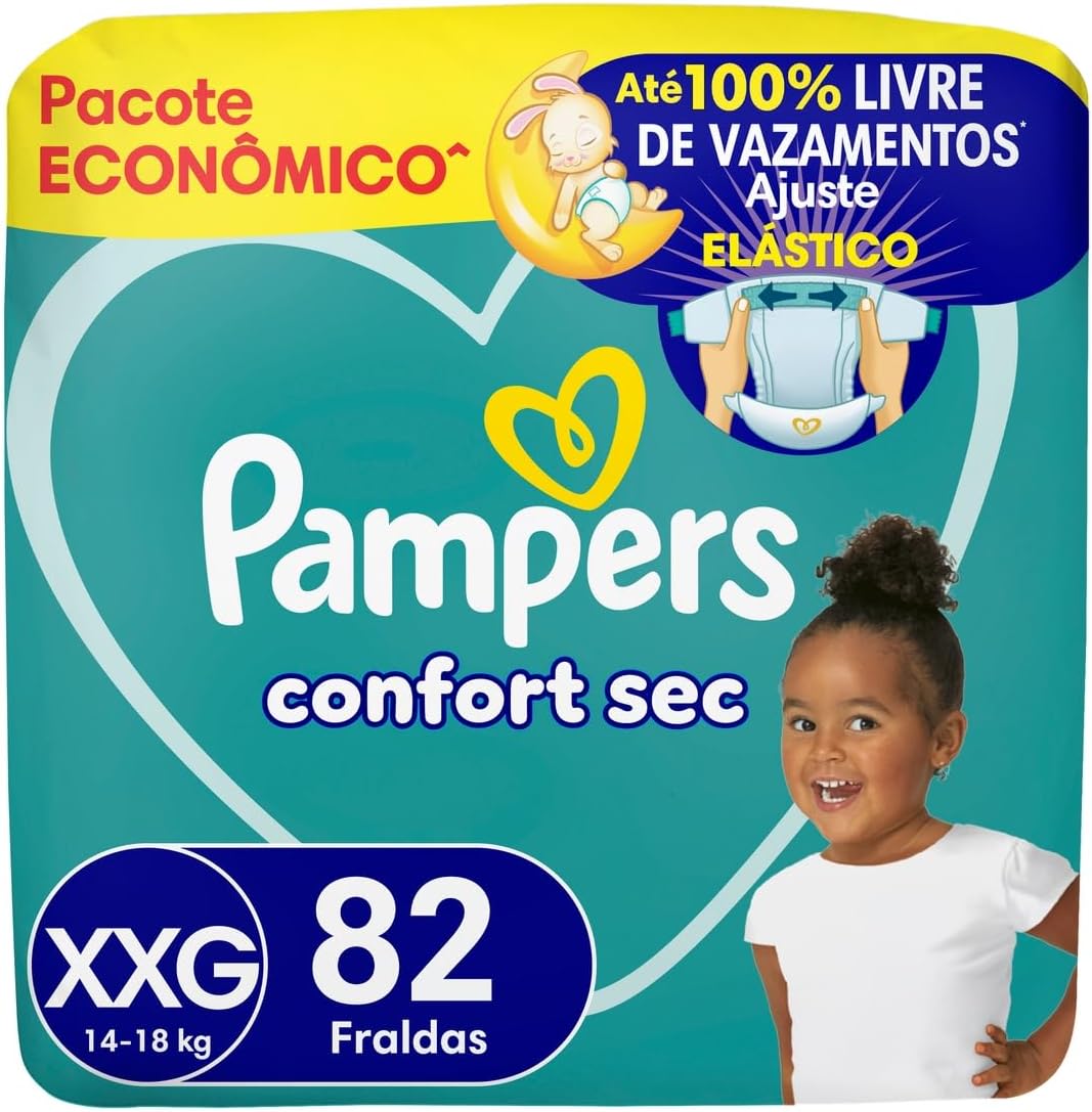 Fralda Pampers Confort Sec Tamanho XXG, 82 Unidades