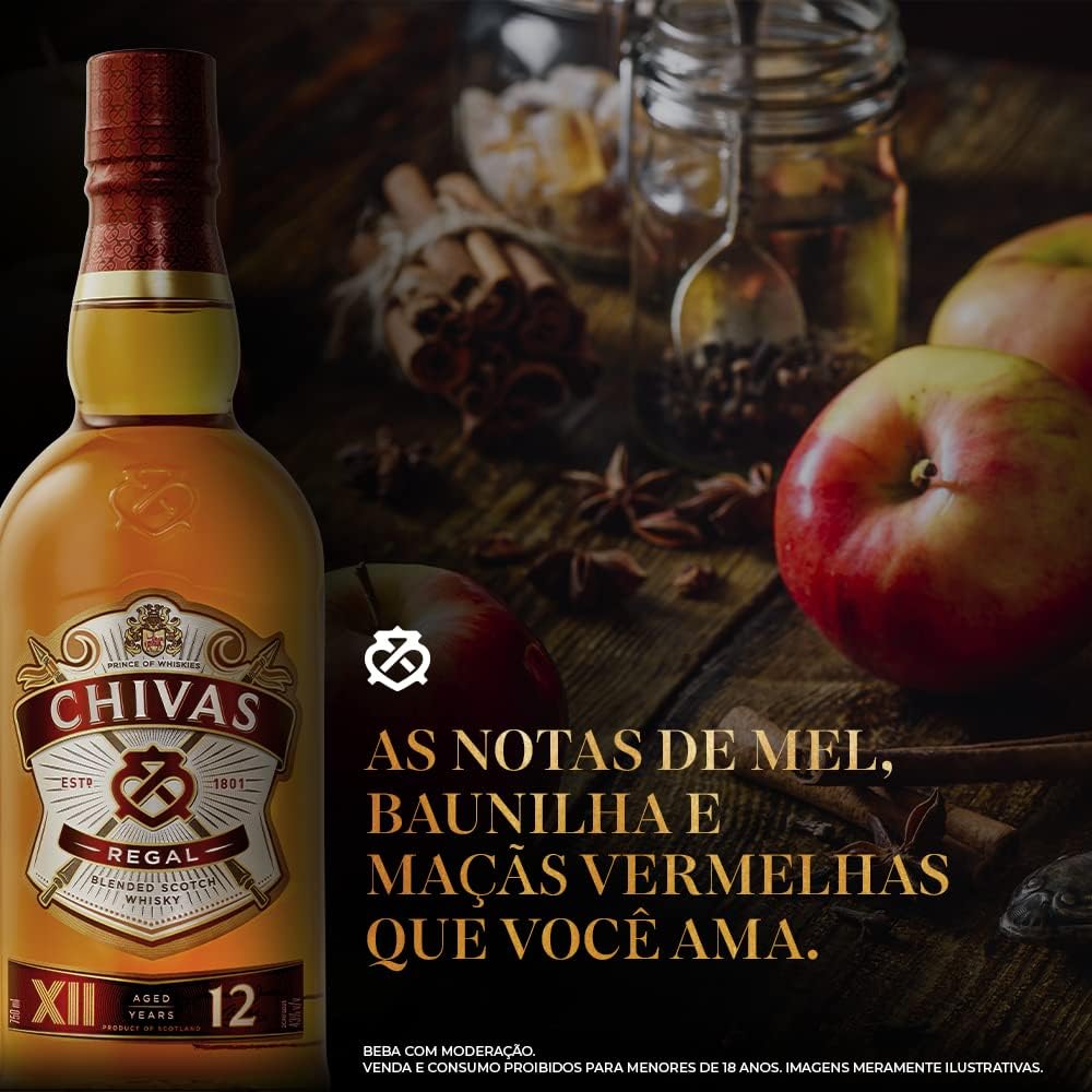 Whisky Chivas Regal 12 anos Blended Escocês - 1 litro - Imagem 4