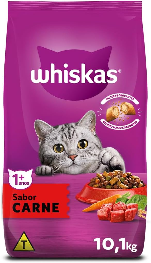 Ração Whiskas Carne Para Gatos Adultos 10,1 kg
