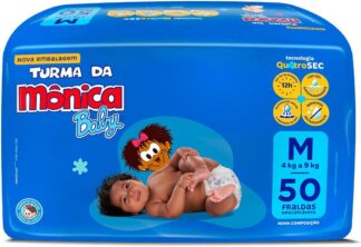 Fralda Turma da Mônica Baby Mega M 50 Unidades Fralda Turma da Mônica Baby Mega M 50 Unidades