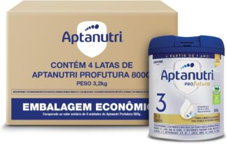Aptanutri Profutura 3 Fórmula Infantil em Pó para Crianças de 1 a 3 Anos – Contém Leite, 4 unidades de 800 g (3,2 kg)