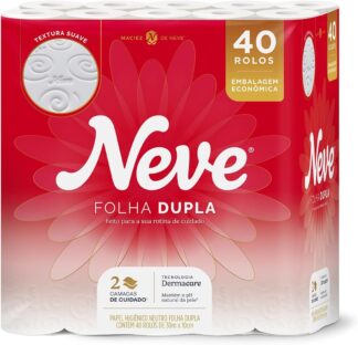 Papel Higiênico Neve Toque de Seda Folha Dupla 40 rolos 30M