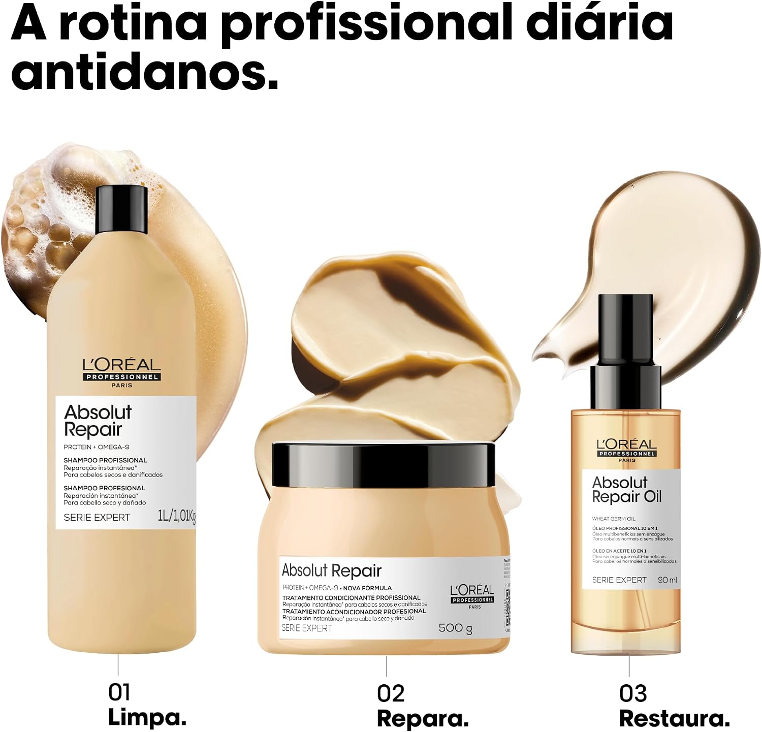 Shampoo L’Oréal Professionnel Absolut Repair Serie Expert, 1L - Imagem 8
