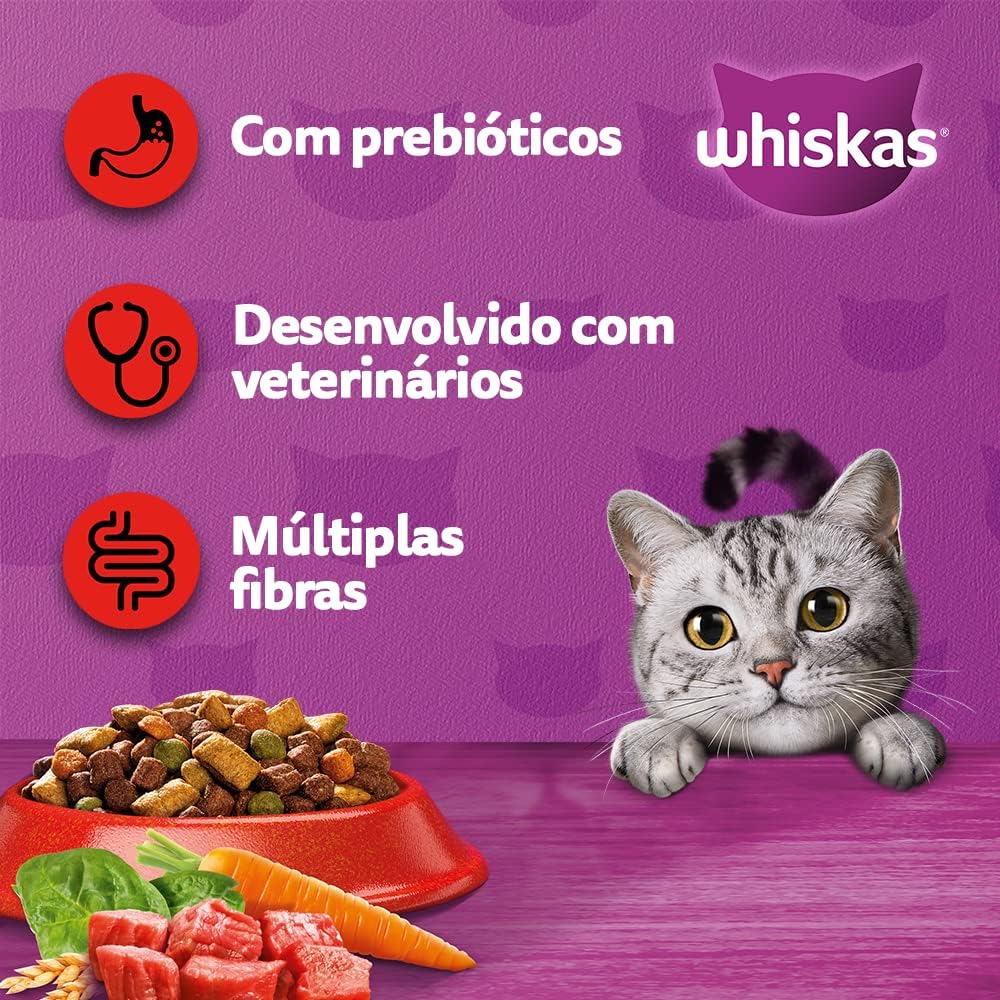 Ração Whiskas Carne Para Gatos Adultos 10,1 kg - Imagem 3