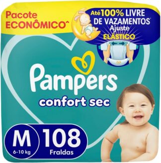 Fralda Pampers Confort Sec Tamanho M, 108 Unidades