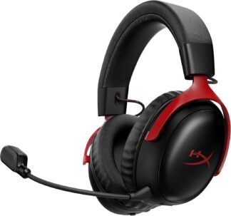 Headset Gamer HyperX Cloud III S Wireless – PC, PS5, PS4, Nintendo Switch, Drivers de 53 mm, Áudio DTS, Microfone de 10 mm, 2,4 GHz, Bluetooth, Black-Red (A59Z0AA)