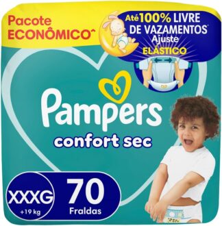 Fralda Pampers Confort Sec Tamanho XXXG, 70 Unidades