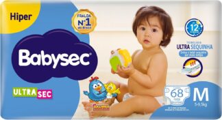 Babysec Fraldas Descartáveis Ultrasec Galinha Pintadinha, 72 Unidades, Tamanho M 5 – 9, 5 Kg, Babysec, Azul, M