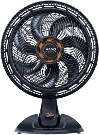 Ventilador de Mesa Arno X-TREME 7 Cinza 40cm VE71, 150W, 7 Pás, 3 Velocidades, Oscilação 80º, Power Zone, Modo Noturno Silencioso, 220V