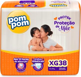 Fralda Pom Pom Protek Proteção de Mãe Mega XG 38 Unidades Fralda Pom Pom Protek Proteção de Mãe Mega XG 38 Unidades