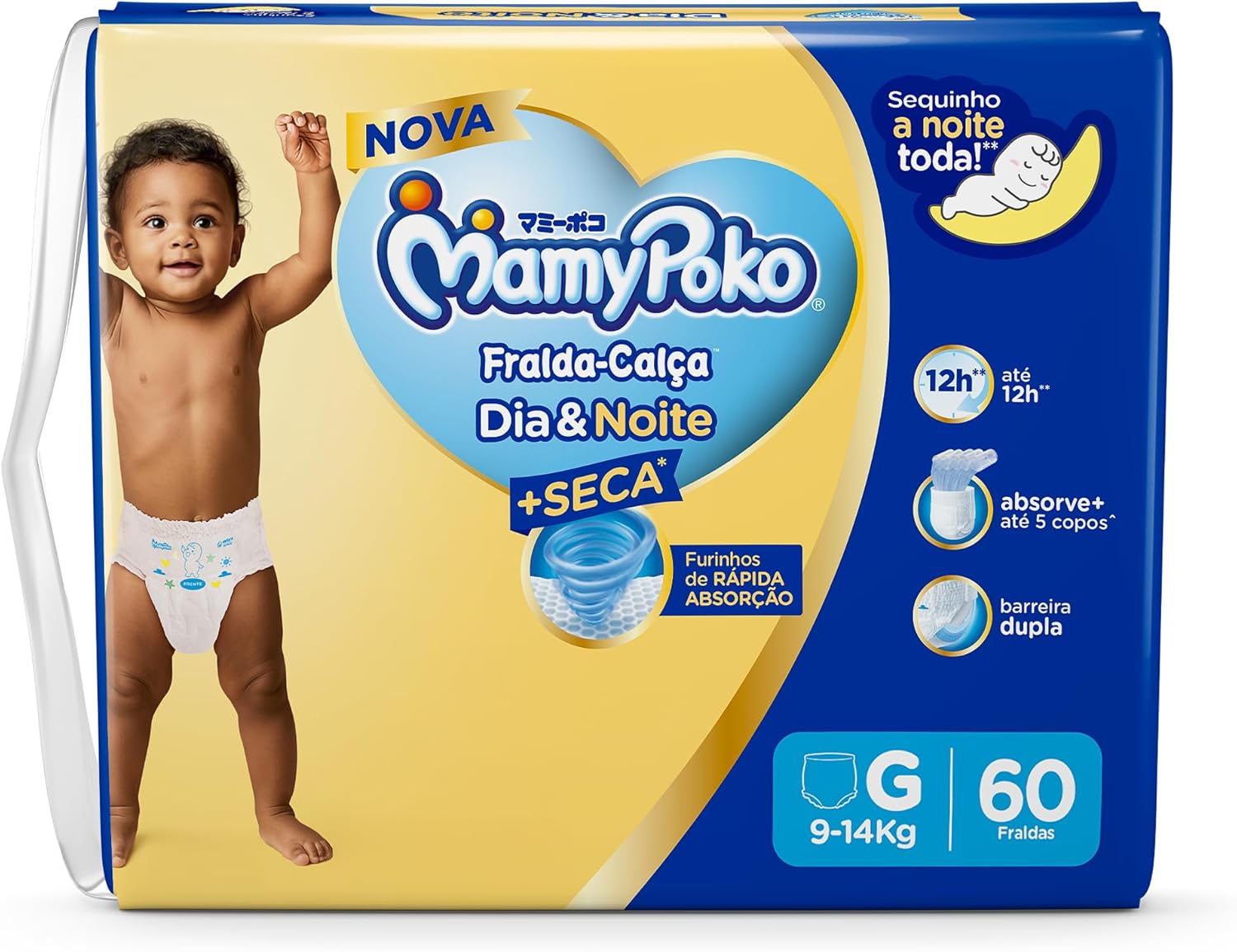 MamyPoko Fralda-Calça Dia&Noite G 60 Unidades