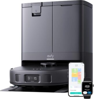 eufy X10 Pro Robô Aspirador e Passa Pano,Esfregão Sempre Úmido,8000Pa, Lava Seca Reabastece Autosecagem 45°C,Navegação e Evita Obstáculos com Visão por IA e Laser LiDAR,Ideal para Pets, 220v